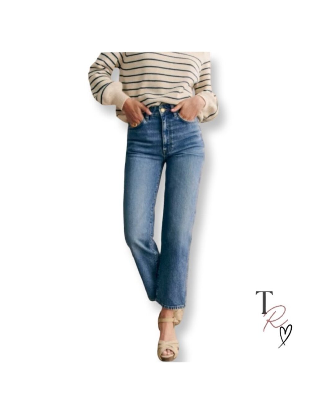 Sézane L’Iconique Droit Straight Leg Jeans Medium Wash EU 38 US 6